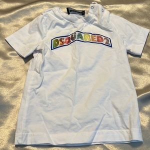 Dsquared2 (Authentic) white T-shirt with rainbow letters